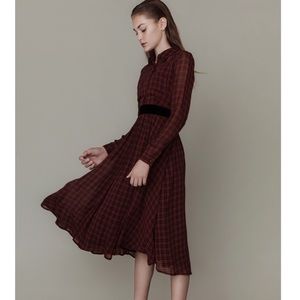 Free People plaid dress with see-through top